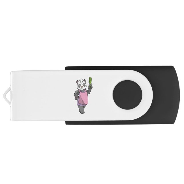 Panda as Hairdresser with Comb Flash Drive (Back)