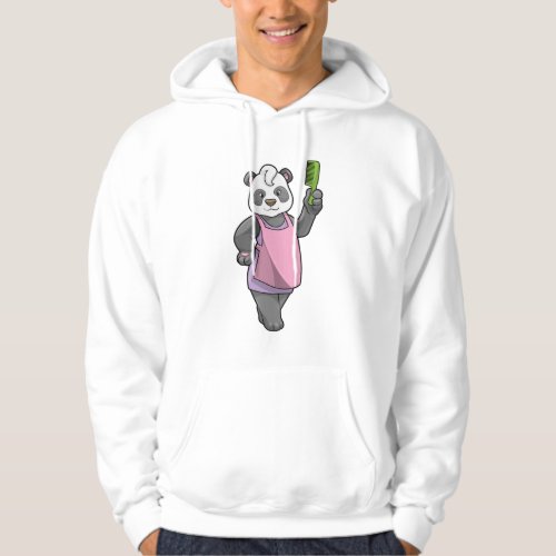 Panda as Hairdresser with Comb Hoodie