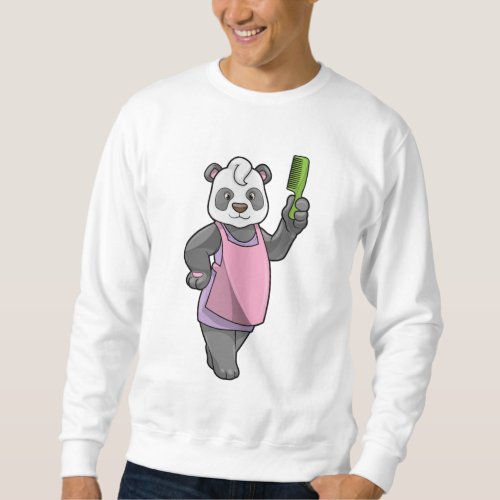 Panda as Hairdresser with Comb Sweatshirt