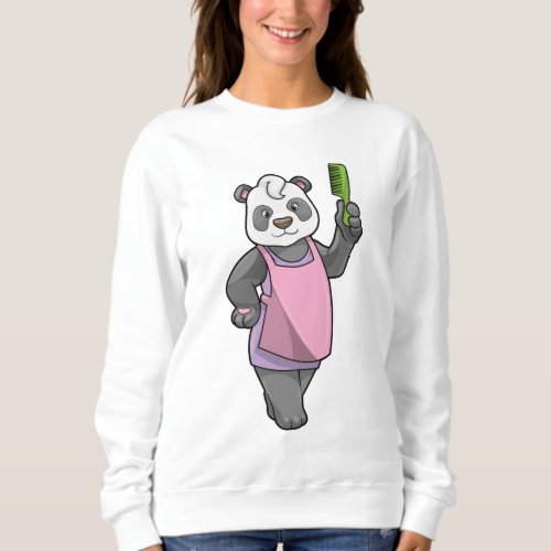 Panda as Hairdresser with Comb Sweatshirt