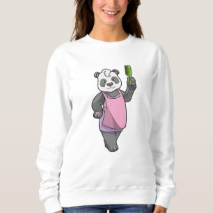 Panda as Hairdresser with Comb Sweatshirt