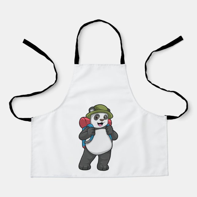 Panda as Hiker with Backpack Apron (Front)