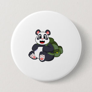 Panda as Hiker with Backpack Button