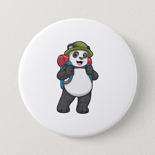 Panda as Hiker with Backpack Button