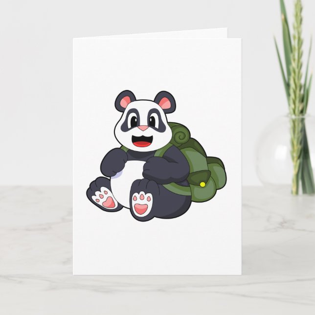 Panda as Hiker with Backpack Card (Front)