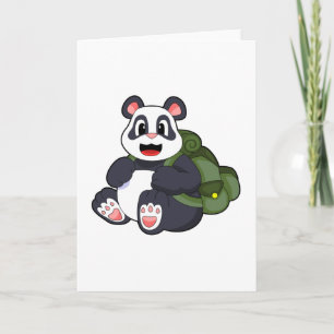 Panda as Hiker with Backpack Card