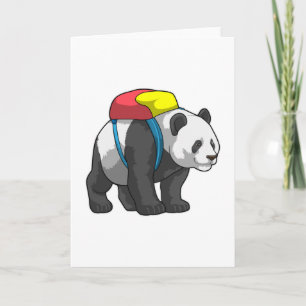 Panda as Hiker with Backpack Card