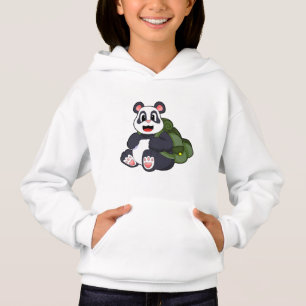 Panda as Hiker with Backpack Hoodie