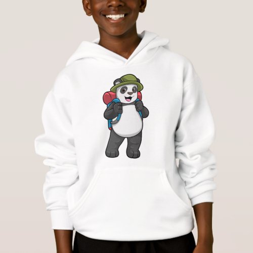Panda as Hiker with Backpack Hoodie
