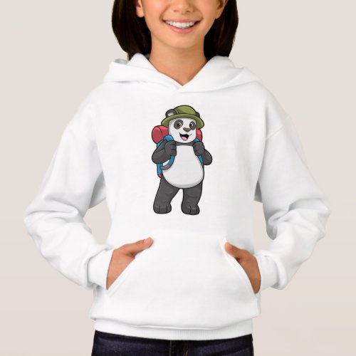 Panda as Hiker with Backpack Hoodie