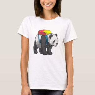 Panda as Hiker with Backpack T-Shirt