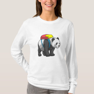 Panda as Hiker with Backpack T-Shirt