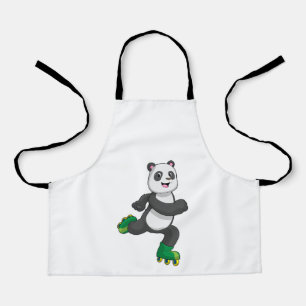Panda as Inline skater with Roller skates Apron