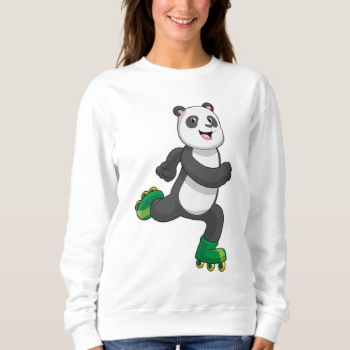Panda as Inline skater with Roller skates Sweatshirt