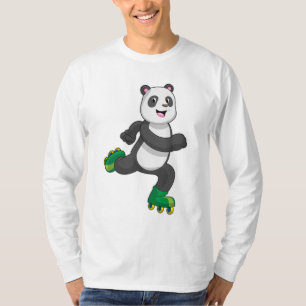 Panda as Inline skater with Roller skates T-Shirt