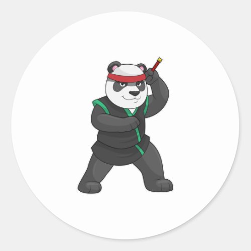 Panda as Ninja in Costume Classic Round Sticker