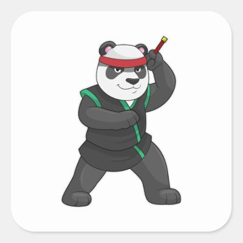 Panda as Ninja in Costume Square Sticker