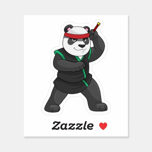 Panda as Ninja in Costume Sticker