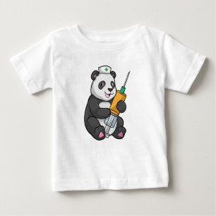 Panda as Nurse with Syringe Baby T-Shirt