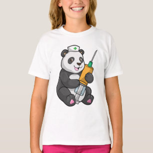 Panda as Nurse with Syringe T-Shirt