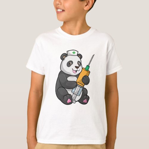 Panda as Nurse with Syringe T_Shirt