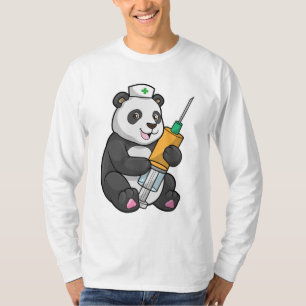 Panda as Nurse with Syringe T-Shirt