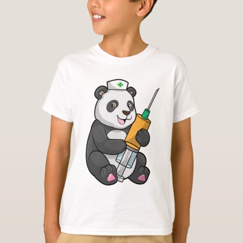 Panda as Nurse with Syringe T_Shirt