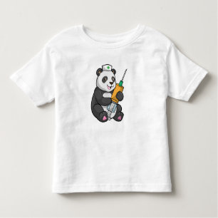 Panda as Nurse with Syringe Toddler T-shirt