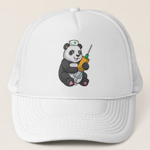 Panda as Nurse with Syringe Trucker Hat
