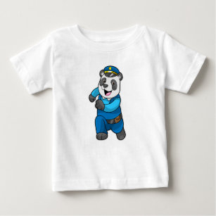 Panda as Police officer with Police hat Baby T-Shirt