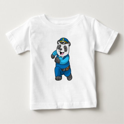 Panda as Police officer with Police hat Baby T_Shirt