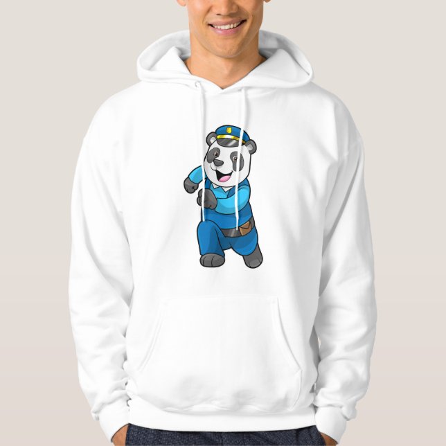 Panda as Police officer with Police hat Hoodie (Front)