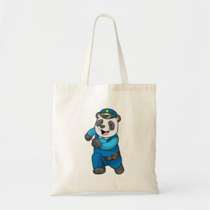 Panda as Police officer with Police hat Tote Bag