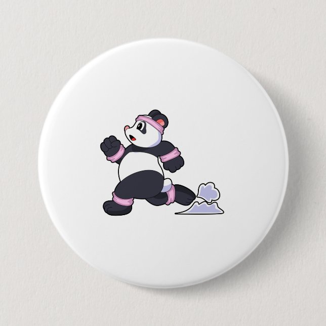 Panda as Runner at Running Button (Front)