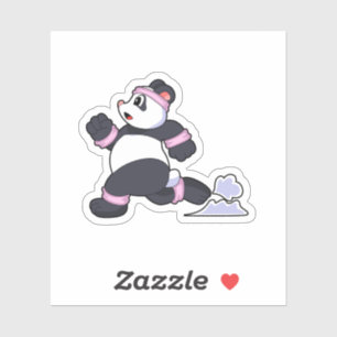 Panda as Runner at Running Sticker
