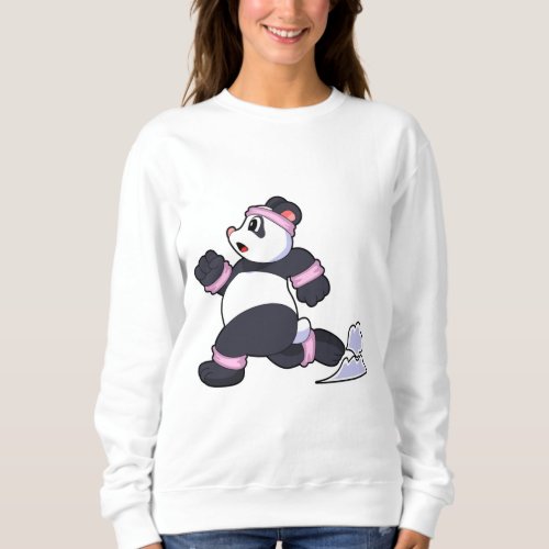 Panda as Runner at Running Sweatshirt