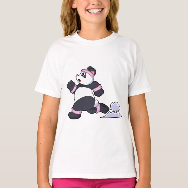 Panda as Runner at Running T-Shirt (Front)
