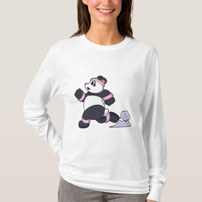 Panda as Runner at Running T-Shirt (Front)