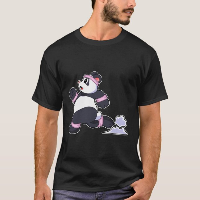 Panda as Runner at Running T-Shirt (Front)