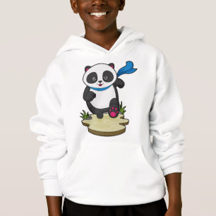 Panda as Runner with Scarf Hoodie