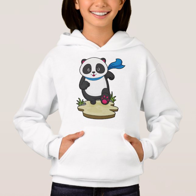 Panda as Runner with Scarf Hoodie (Front)