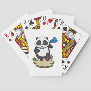 Panda as Runner with Scarf Poker Cards