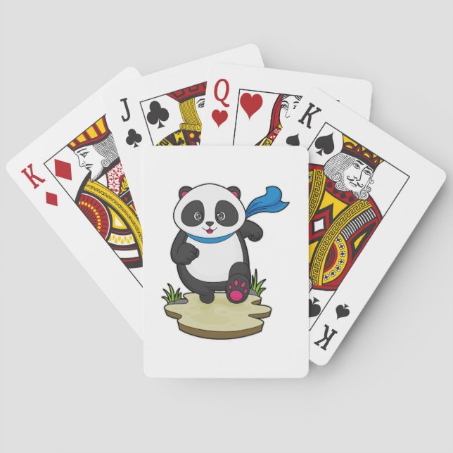 Panda as Runner with Scarf Poker Cards (Back)