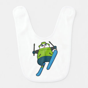 Panda as Ski jumper with Ski Baby Bib