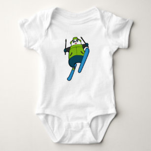 Panda as Ski jumper with Ski Baby Bodysuit