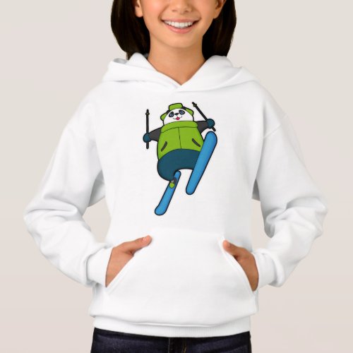 Panda as Ski jumper with Ski Hoodie