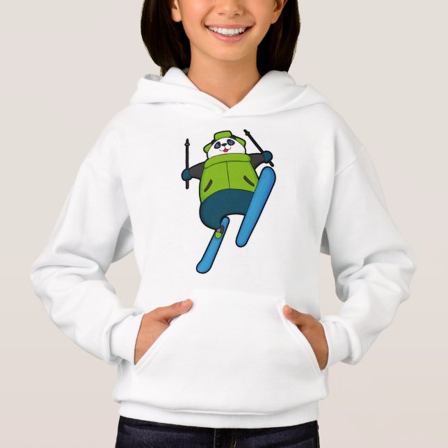 Panda as Ski jumper with Ski Hoodie (Front)