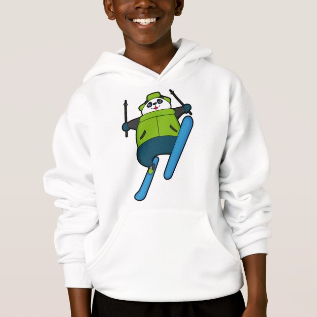 Panda as Ski jumper with Ski Hoodie (Front)