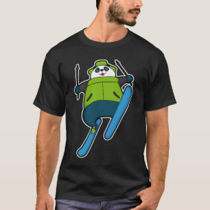 Panda as Ski jumper with Ski T-Shirt