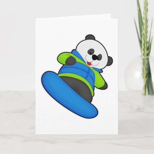 Panda as Snowboarder with Snowboard Card